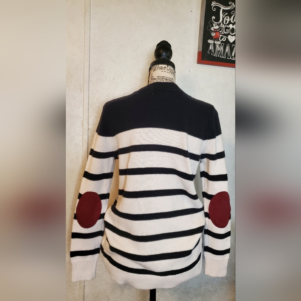 Market & Spruce Black and White Striped Sweaterack Size:S - Picture 3 of 11